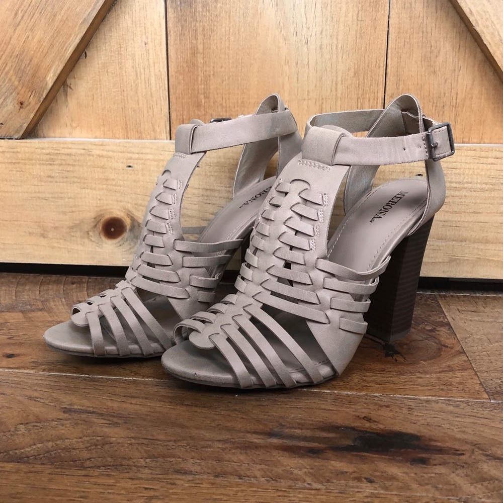 Boho basket weave heels
